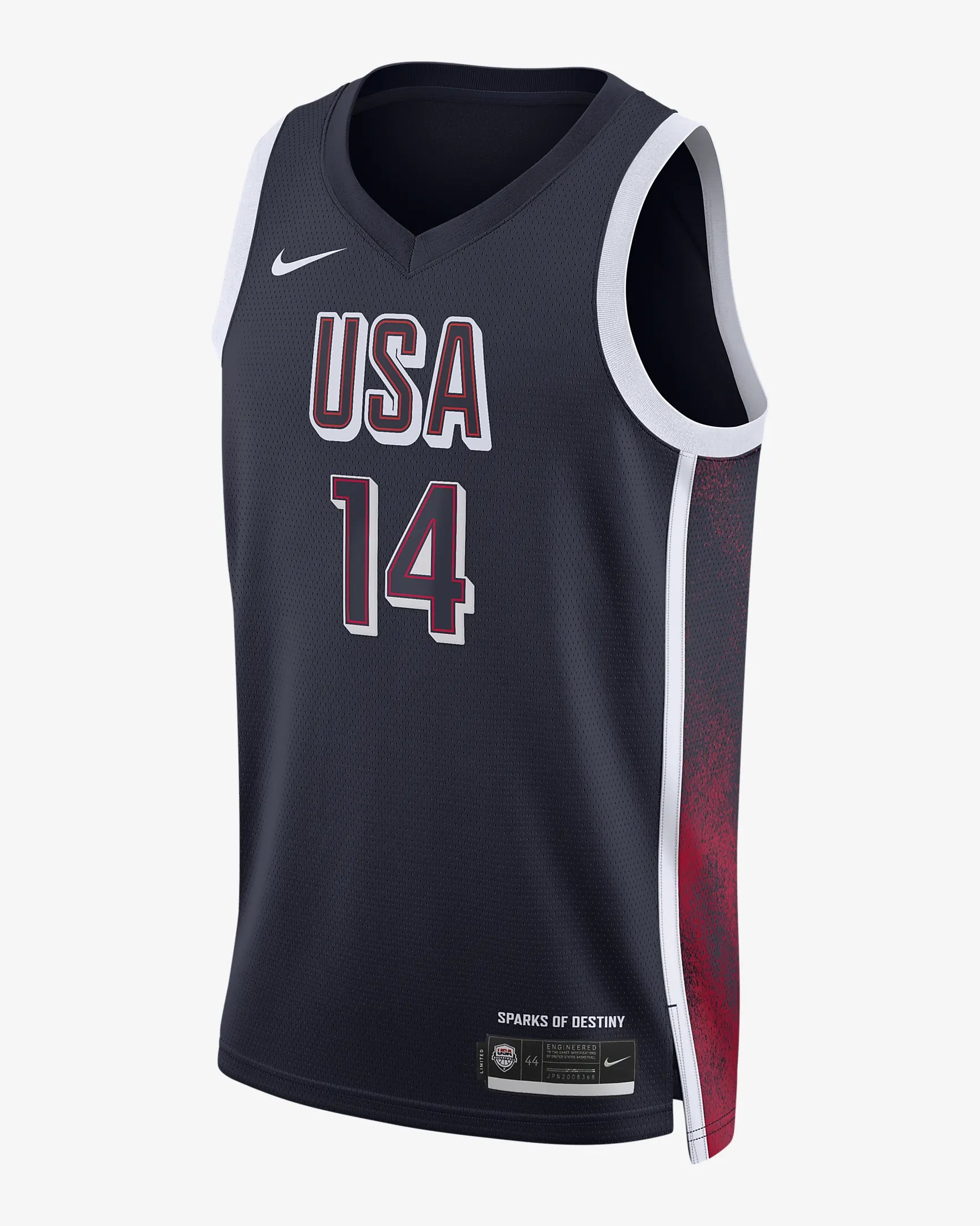 Camisa Regata USA Dream Team 2024 Olimpíadas Unissex Anthony Davis #14