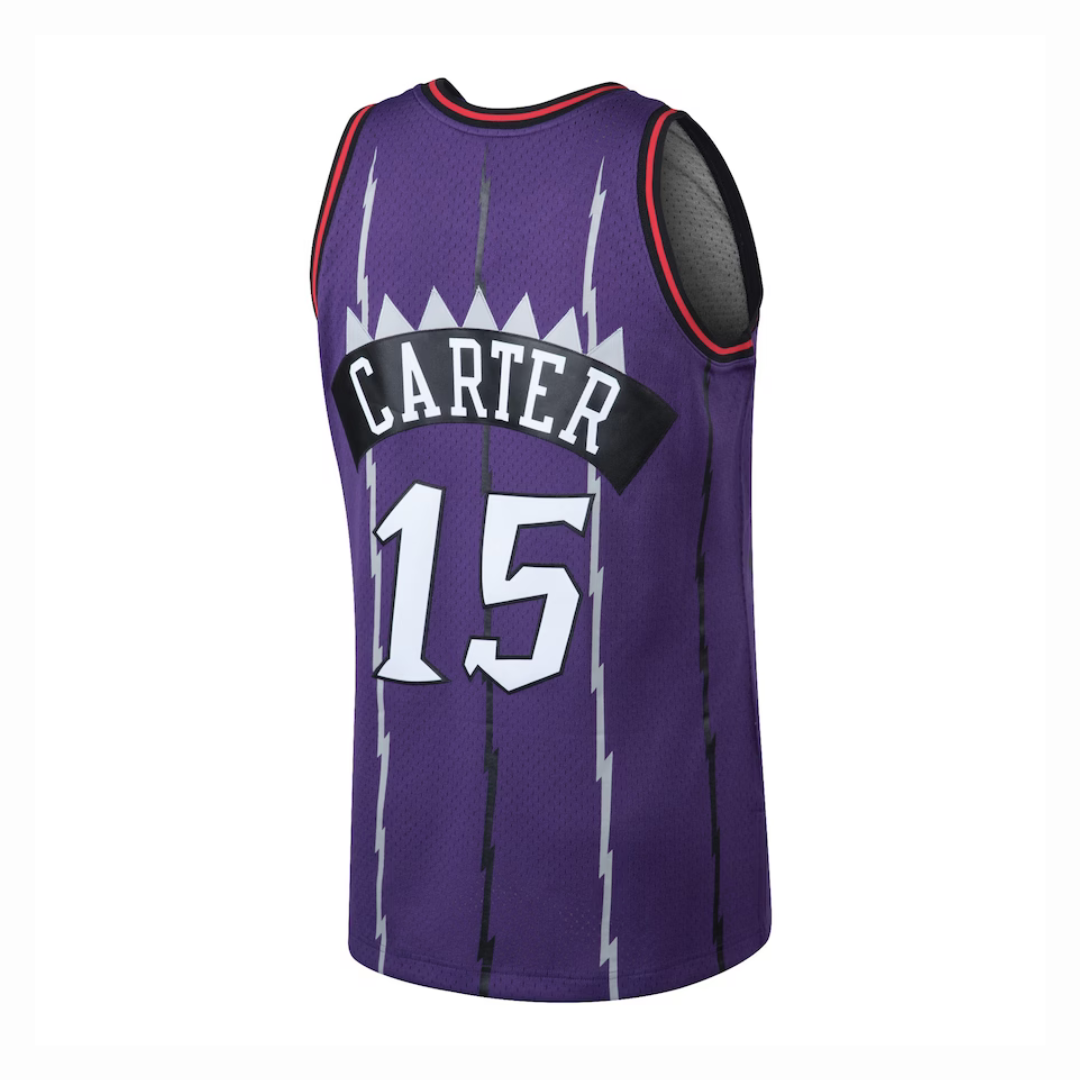Camisa Toronto Raptors Vince Carter Mitchell & Ness roxa 1998/99 Hardwood Classics Swingman