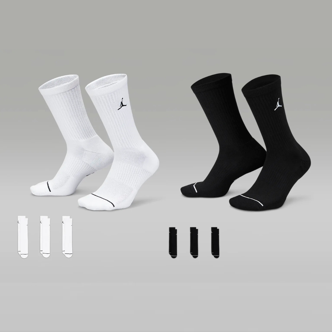 9 Pares Meias Jordan Jumpman Crew Unissex Basketball