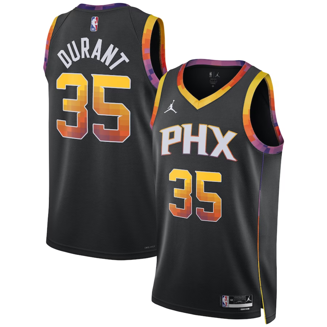 Camisa Unissex Phoenix Suns Kevin Durant Jordan Brand Black Swingman J