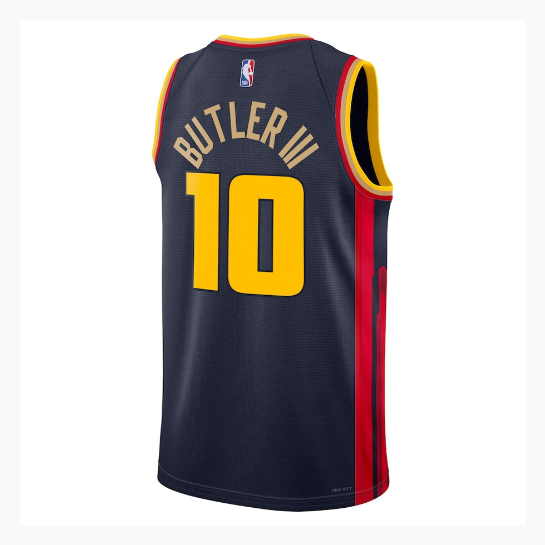 Camisa Regata NBA Unissex Swingman Nike Golden State Warriors Jimmy Butler 2024/25 azul marinho unissex - City Edition