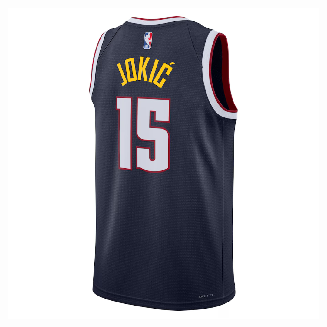 Camisa Regata NBA Unissex Denver Nuggets Nikola Jokic Nike Navy Swingman Jersey - Icon Edition