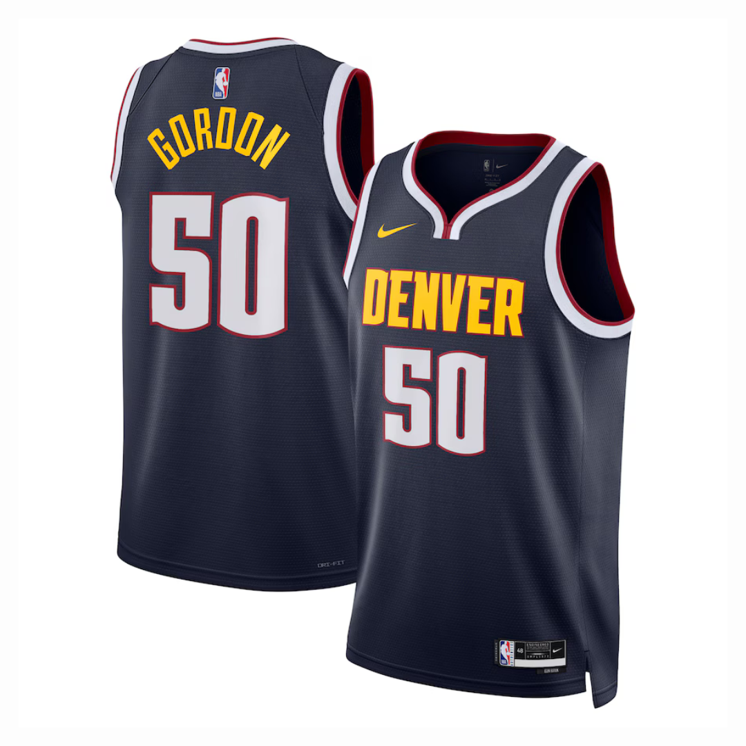 Camisa Regata NBA Unissex Denver Nuggets Aaron Gordon Nike Navy Swingman Jersey - Icon Edition