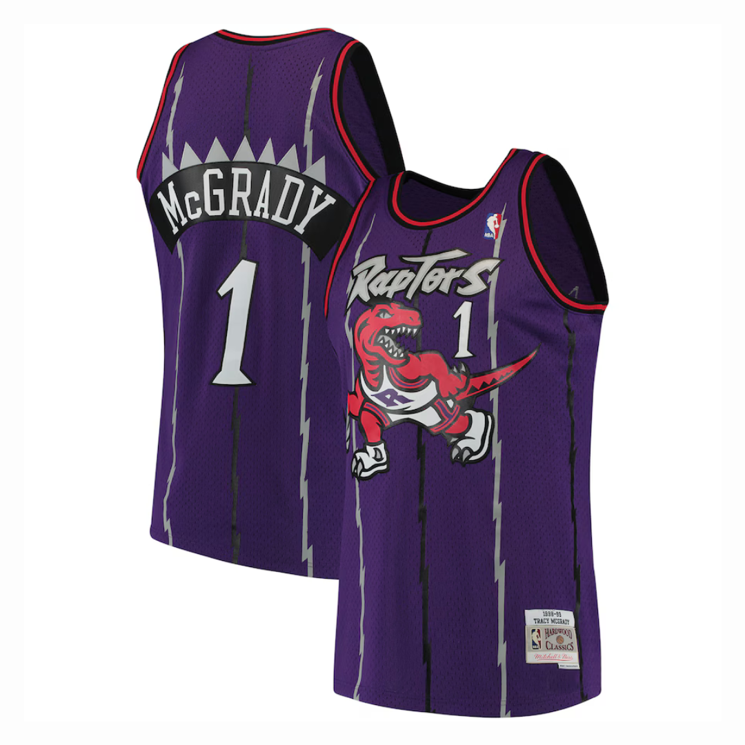 Camisa Toronto Raptors Tracy McGrady Mitchell & Ness Swingman Roxo Hardwood Classics