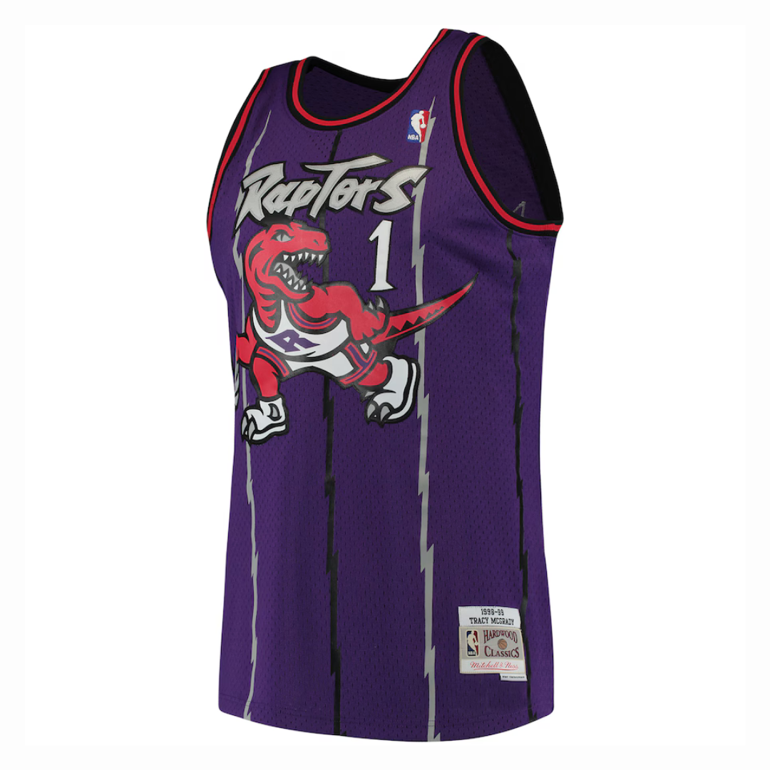 Camisa Toronto Raptors Tracy McGrady Mitchell & Ness Swingman Roxo Hardwood Classics