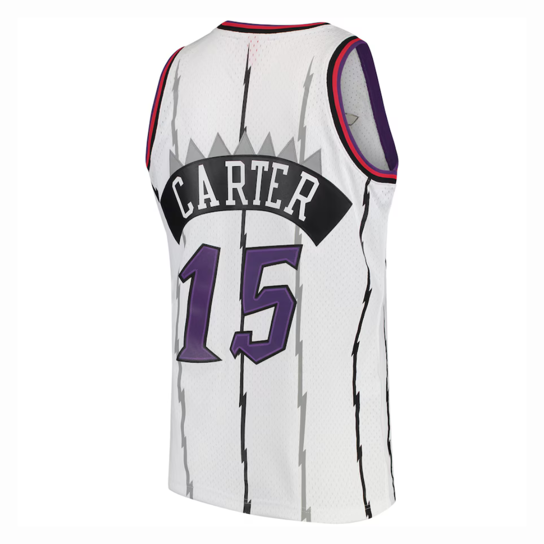 Camisa Toronto Raptors Vince Carter Mitchell & Ness Branca 1998/99 Hardwood Classics Swingman