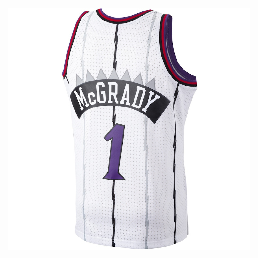 Camisa Toronto Raptors Tracy McGrady Mitchell & Ness Branca 1998/99 Hardwood Classics Swingman
