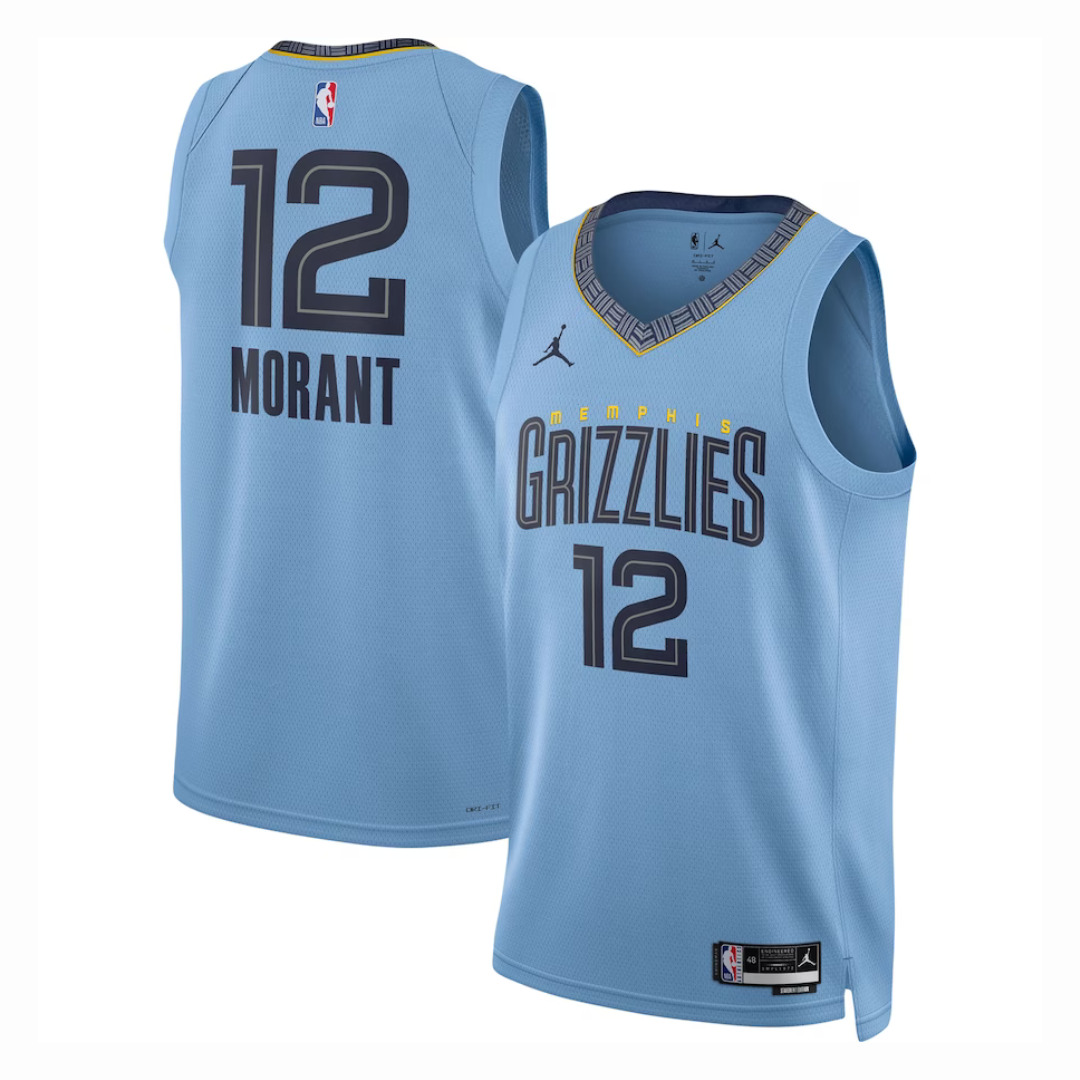 Camisa Swingman Azul Claro Memphis Grizzlies Ja Morant Jordan Brand Unissex - Edição Statement