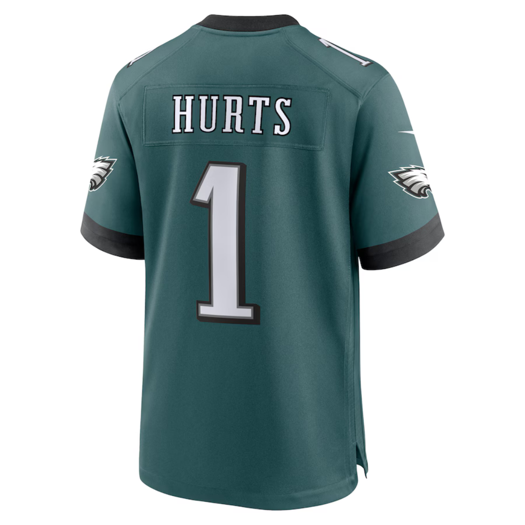 Camisa masculina Philadelphia Eagles Jalen Hurts Nike Midnight Green Super Bowl LIX