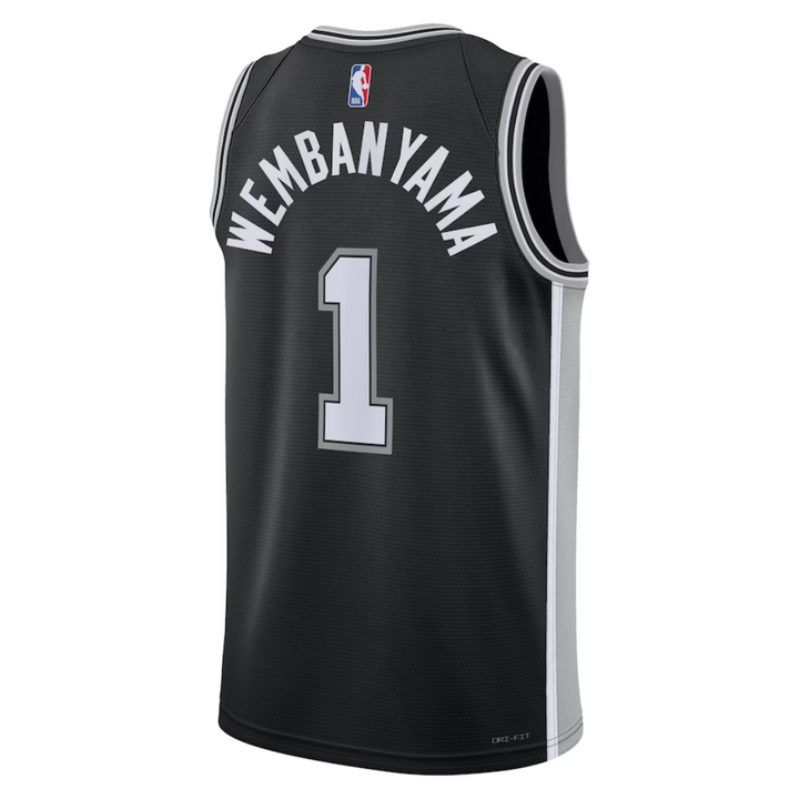 Camisa Regata NBA Unissex  San Antonio Spurs Victor Wembanyama Nike Black 2023 NBA Draft First Round Pick Swingman Jersey
