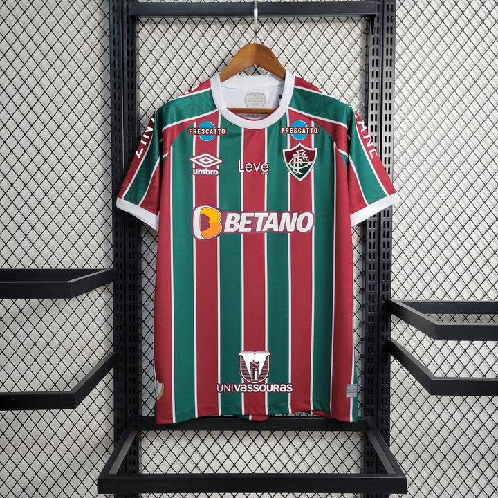 Camisa Fluminense 1 Umbro 2023 Patrocínios Patches Masculina