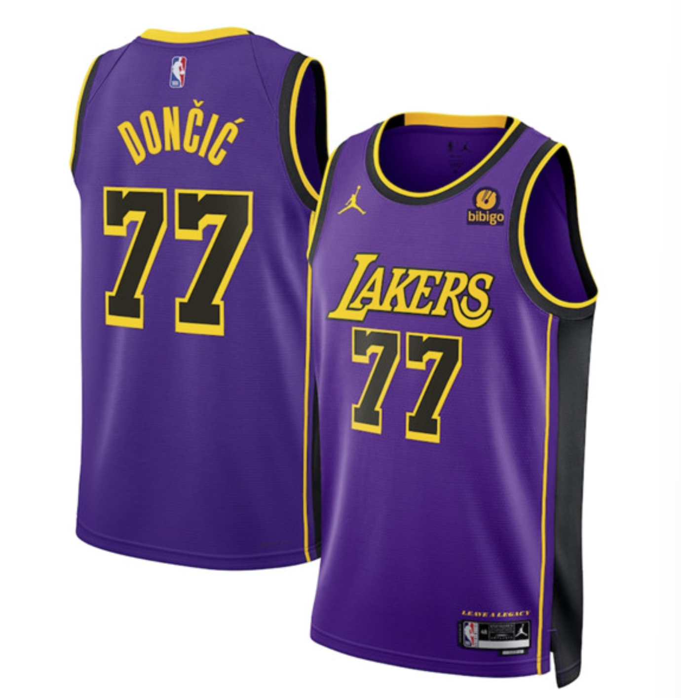 トップス LGB Camisa Swingman Roxa Unissex Los Angeles Lakers Luka Doncic Jordan Bra