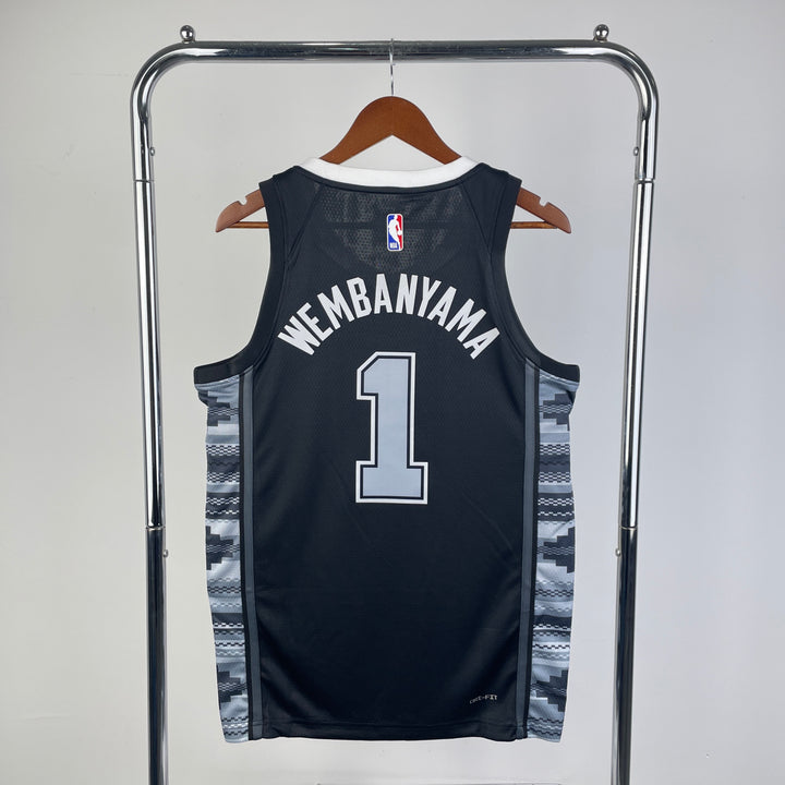 Camisa Regata NBA San Antonio Spurs Victor Wembanyama Jordan Brand Black Swingman Jersey - Statement Edition