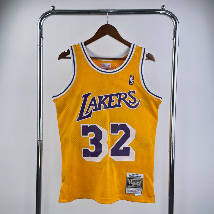 Camisa Regata NBA Los Angeles Lakers Magic Johnson Mitchell & Ness Gold Hardwood Classics Swingman