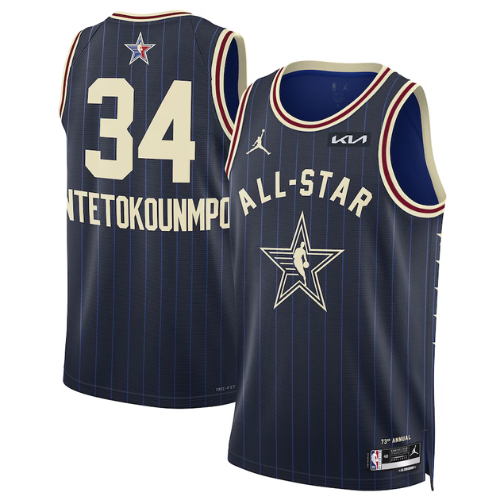 Camisa NBA All-Star Game 2024 Unissex Giannis Antetokounmpo Jordan Bra Camisa NBA All-Star Game 2024 Unissex Giannis Antetokounmpo Jordan Bra