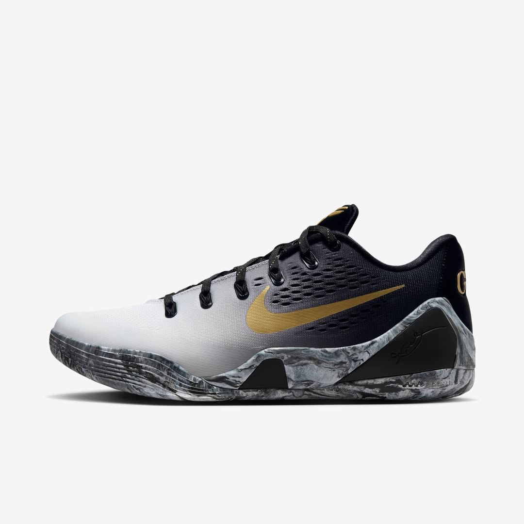 Tênis Kobe 9 Elite Low EM Protro "Black/Metallic Gold/Black"