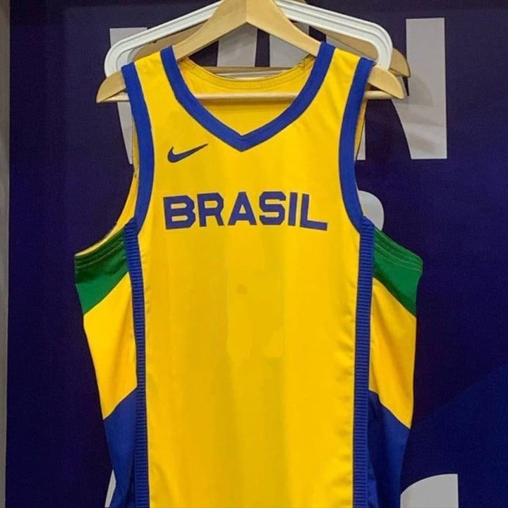 Camisa Regata Seleção Brasil Basquete 2023 Unissex PERSONALIZADA