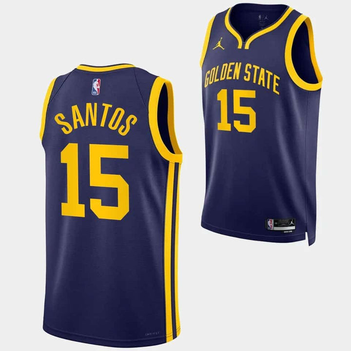 Camisa Regata NBA Unisex Golden State Warriors Gui Santos Jordan Brand Navy Swingman Jersey - Statement Edition