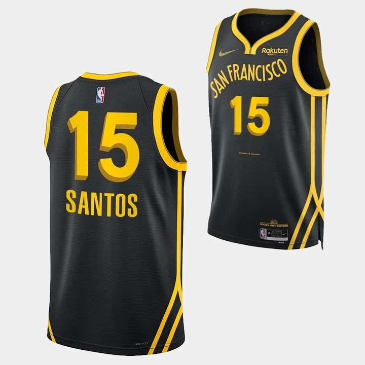 Camisa Regata NBA Unisex Golden State Warriors Gui Santos Nike Black 2023/24 Swingman Jersey - City Edition