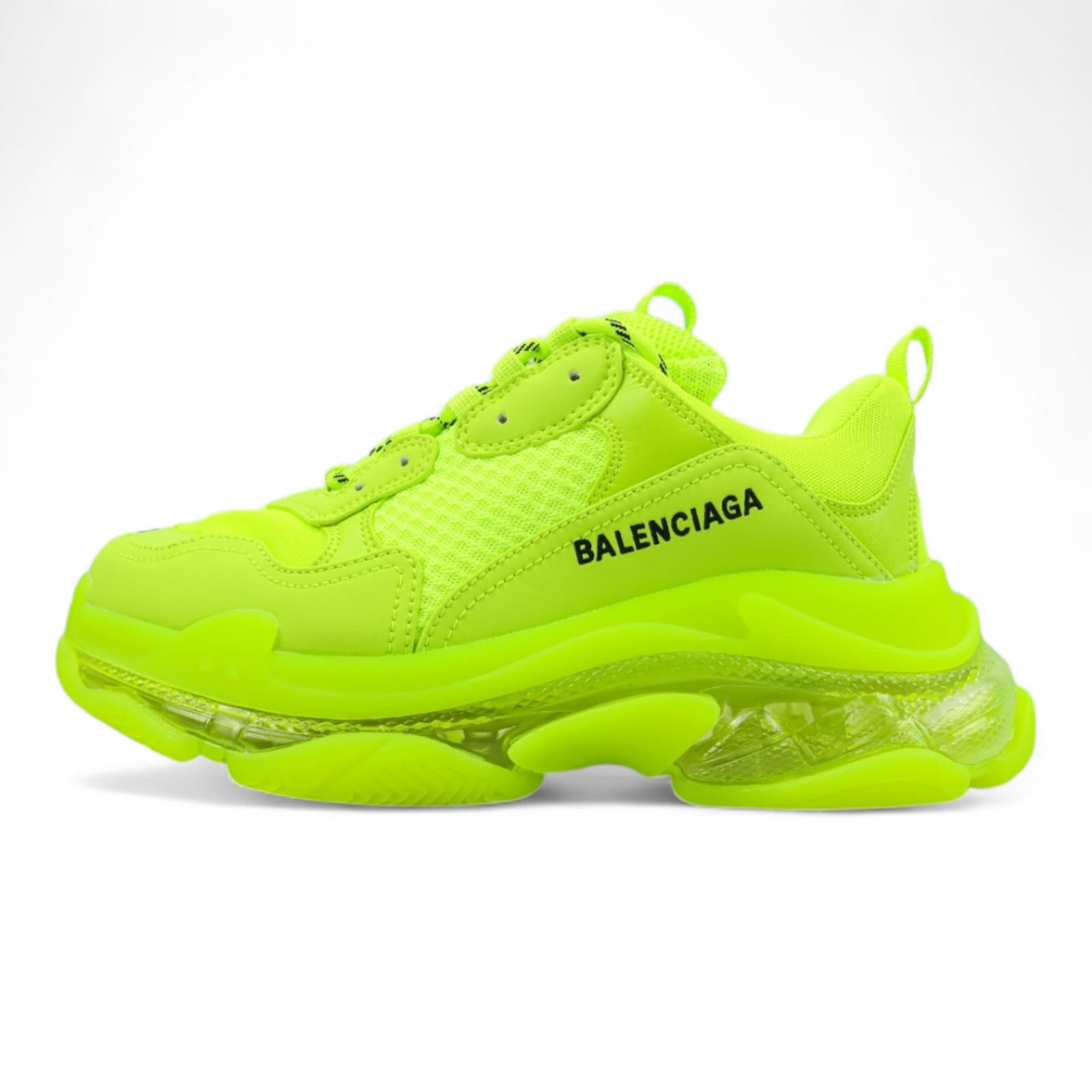 美品★BALENCIAGA トリプルSネオングリーン スニーカー 41 27cm BALENCIAGA バレンシアガ Triple S Trainers トリプルエス スニーカー