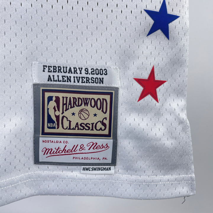 Camisa Regata NBA Swingman da Conferência Leste Allen Iverson Mitchell e Ness White 2003 All Star Game