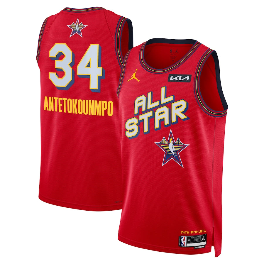 Camisa Regata NBA Unissex Giannis Antetokounmpo Jordan Brand Red 2025 NBA All-Star Game Swingman