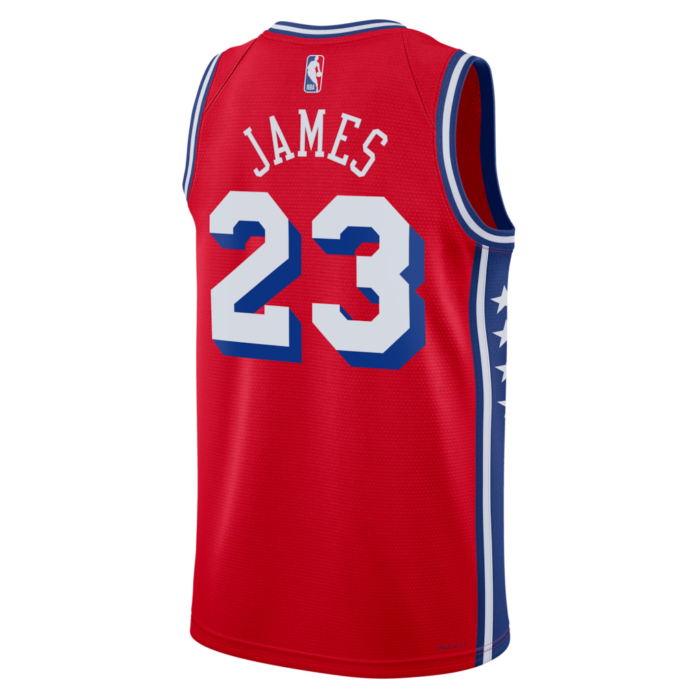 Camisa Regata Unisex Philadelphia 76ers LeBron James Jordan Brand Red Swingman Jersey - Statement Edition
