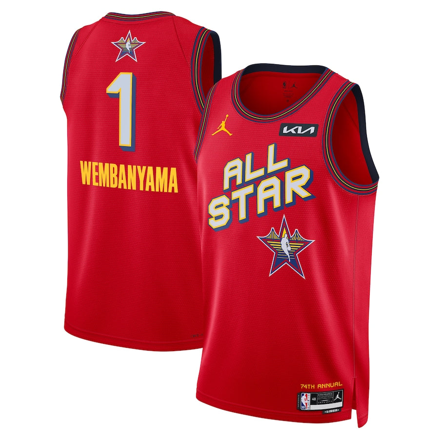 Camisa Regata NBA Unissex Victor Wembanyama Jordan Brand Red 2025 NBA All-Star Game Swingman