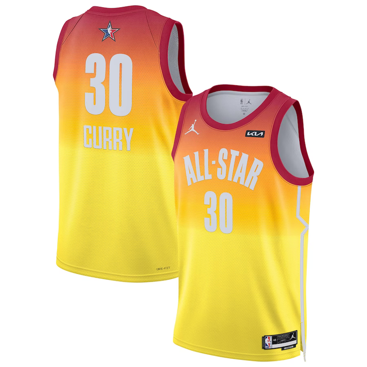 Camisa Masculina Stephen Curry Jordan Brand Orange 2023 NBA All-Star Game Swingman