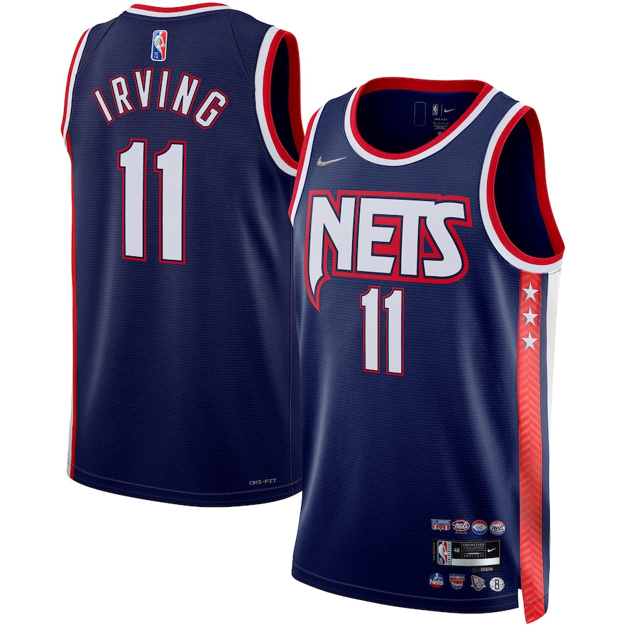 Camisa Regata Brooklyn Nets Kyrie Irving Nike Navy 2021/22 Swingman -