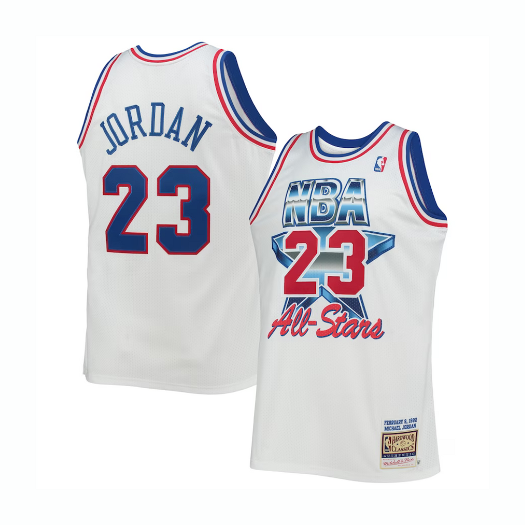 ウェア Mitchell&Ness Jordan Authentic Jersey 3L Camisa Regata Conferência Leste Michael Jordan Mitchell e Ness White H