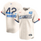 Camisa Edição Limitada Los Angeles Dodgers Jackie Robinson Nike creme 2024 City Connect Masculina