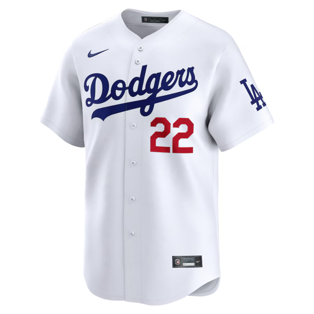 Camisa Limitada Masculina Los Angeles Dodgers Clayton Kershaw Nike White Home