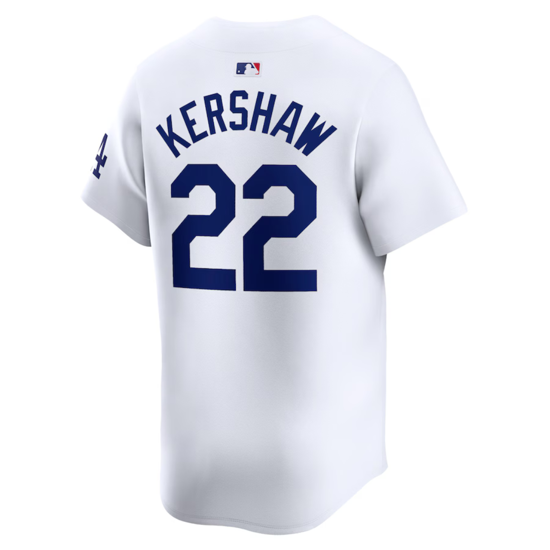 Camisa Limitada Masculina Los Angeles Dodgers Clayton Kershaw Nike White Home