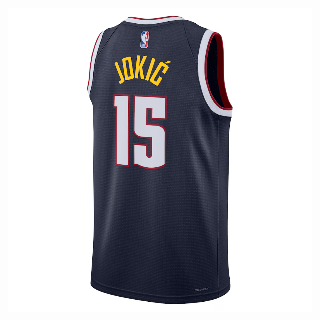 Camisa Regata NBA Unissex Denver Nuggets  Nikola Jokic Nike Navy Swingman Jersey - Icon Edition