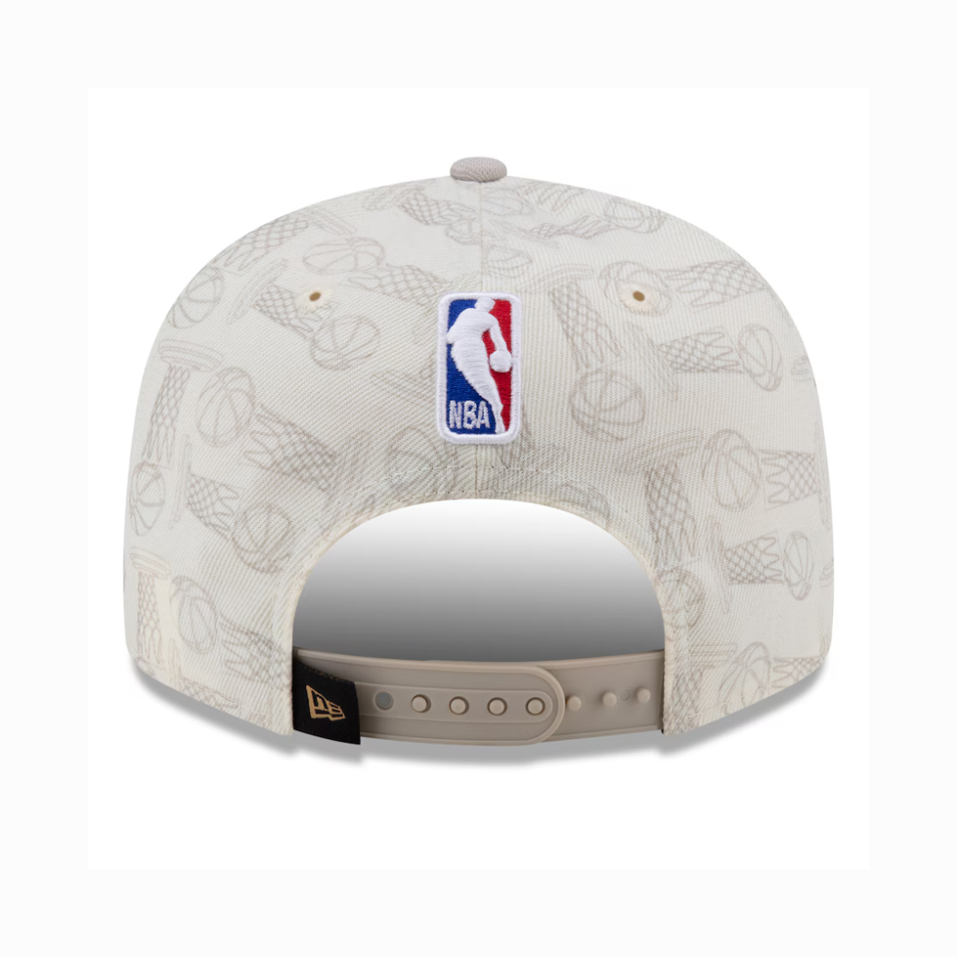 Boné masculino Boston Celtics New Era Cream 2024 NBA Finals Champions Locker Room 9FIFTY Snapback