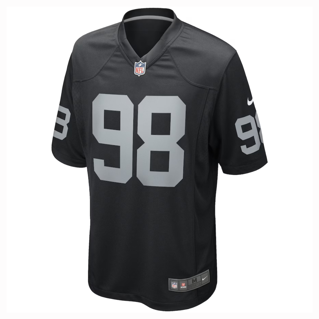 Camisa Masculina Las Vegas Raiders Maxx Crosby Nike Preta Vapor FUSE Limited