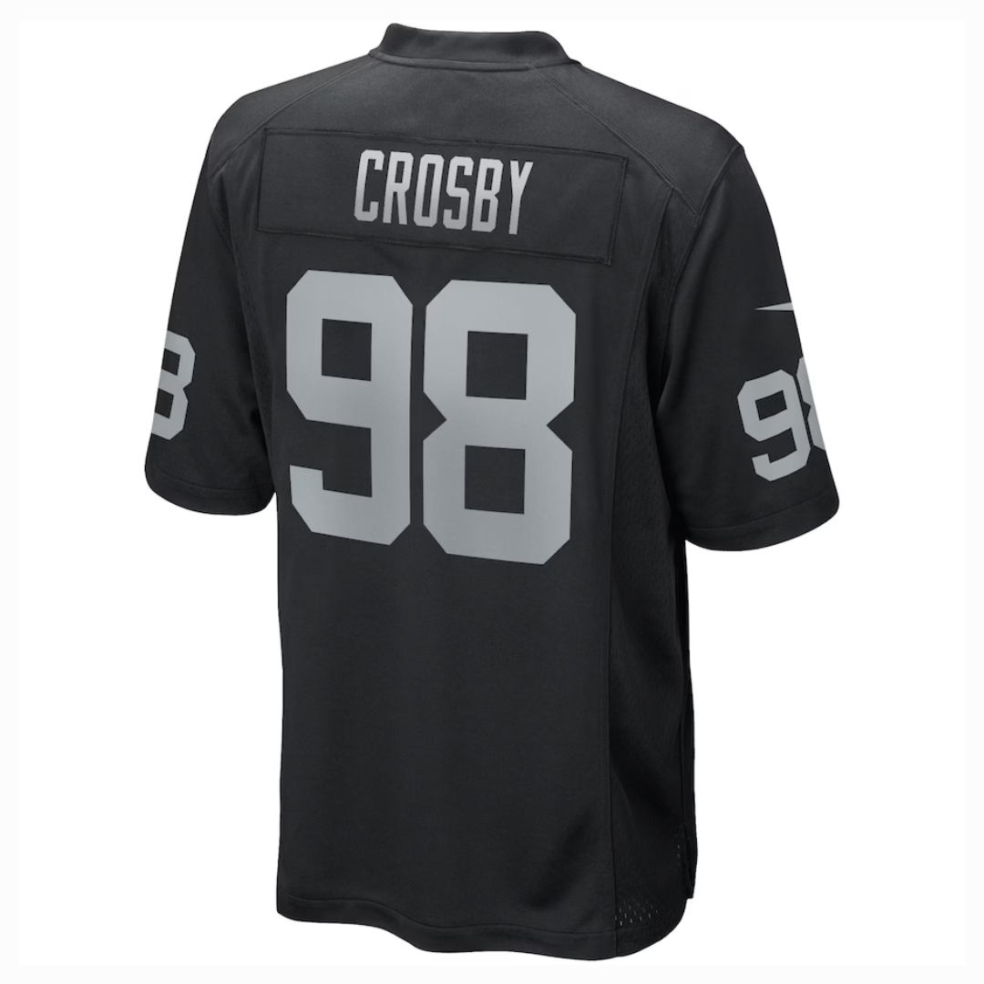 Camisa Masculina Las Vegas Raiders Maxx Crosby Nike Preta Vapor FUSE Limited