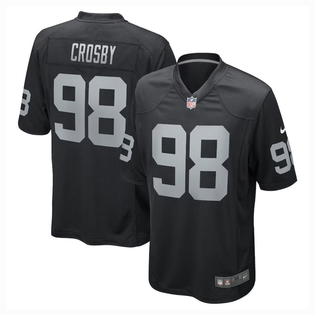 Camisa Masculina Las Vegas Raiders Maxx Crosby Nike Preta Vapor FUSE Limited