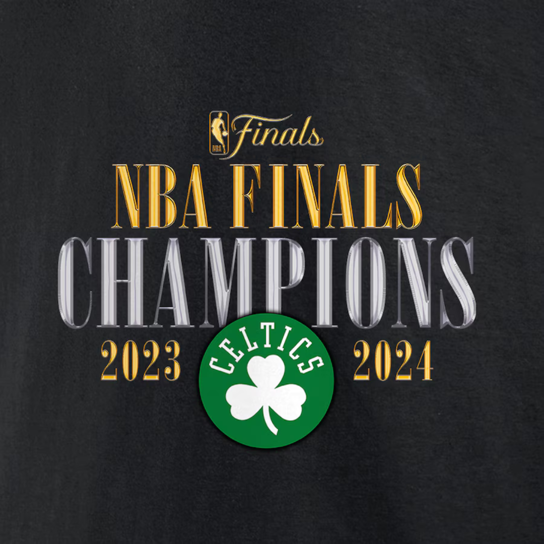 Camiseta masculina Boston Celtics Fanatics Black 2024 NBA Finals Champions Fade Away Jumper Roster Signature