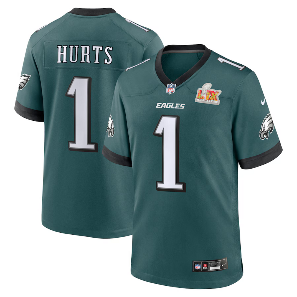 Camisa masculina Philadelphia Eagles Jalen Hurts Nike Midnight Green S