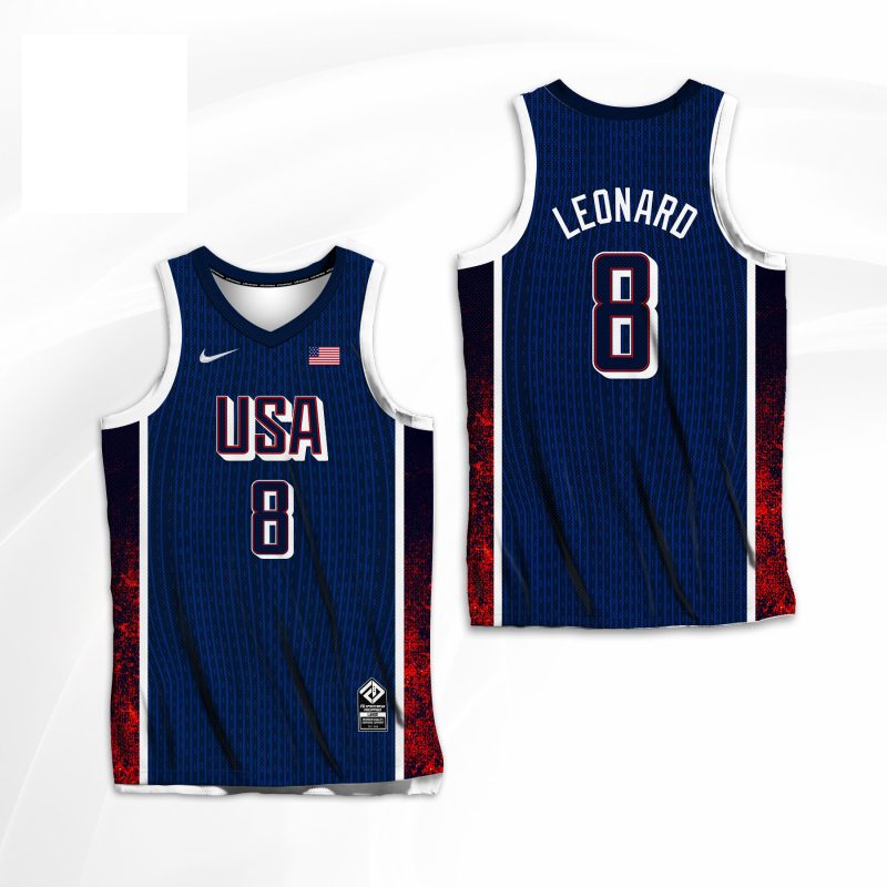 Camisa Regata USA Dream Team 2024 Olimpíadas  Unissex Kawhi Leonard #8