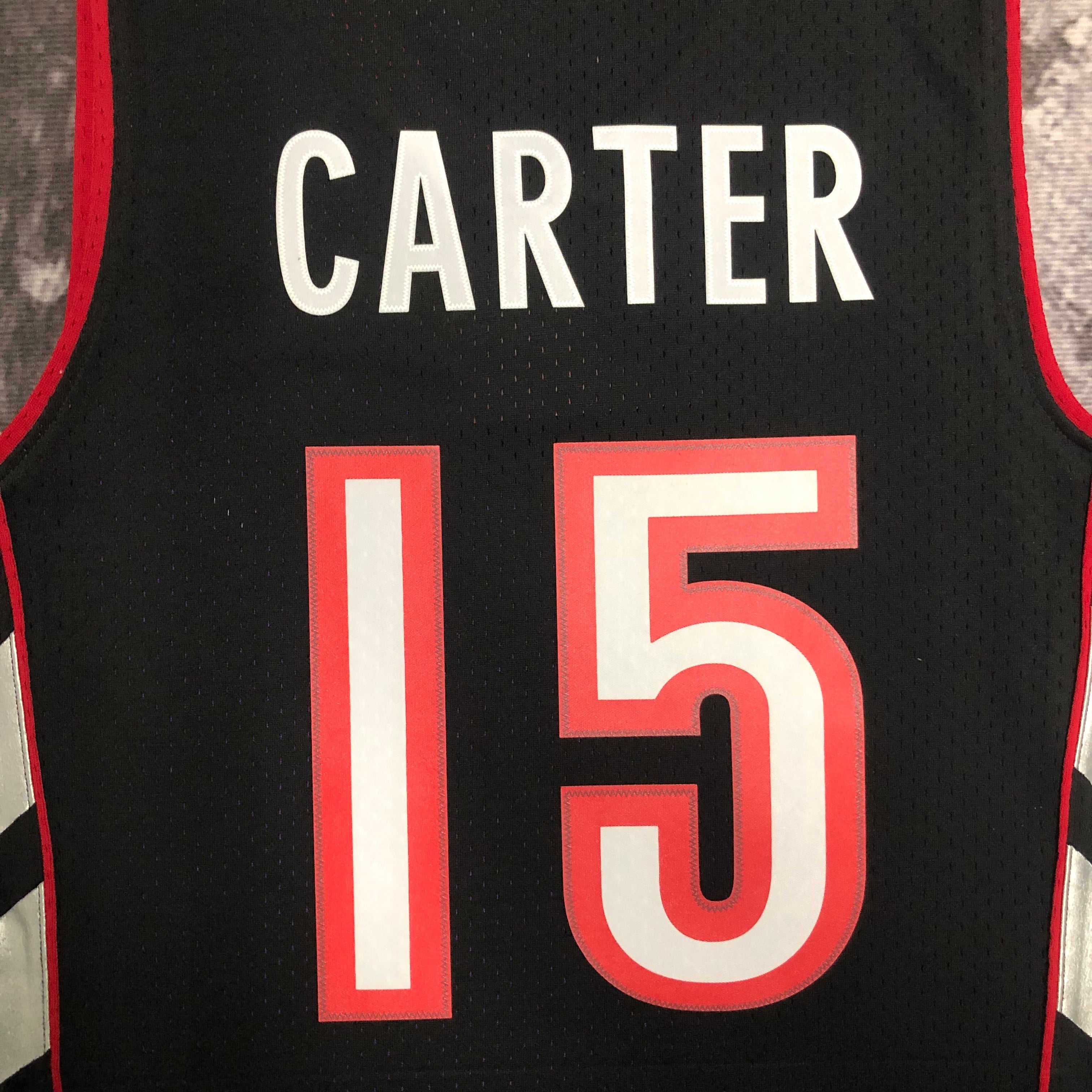 Camisa masculina Toronto Raptors Vince Carter Mitchell & Ness roxa 1999/00 Hardwood Classics Swingman