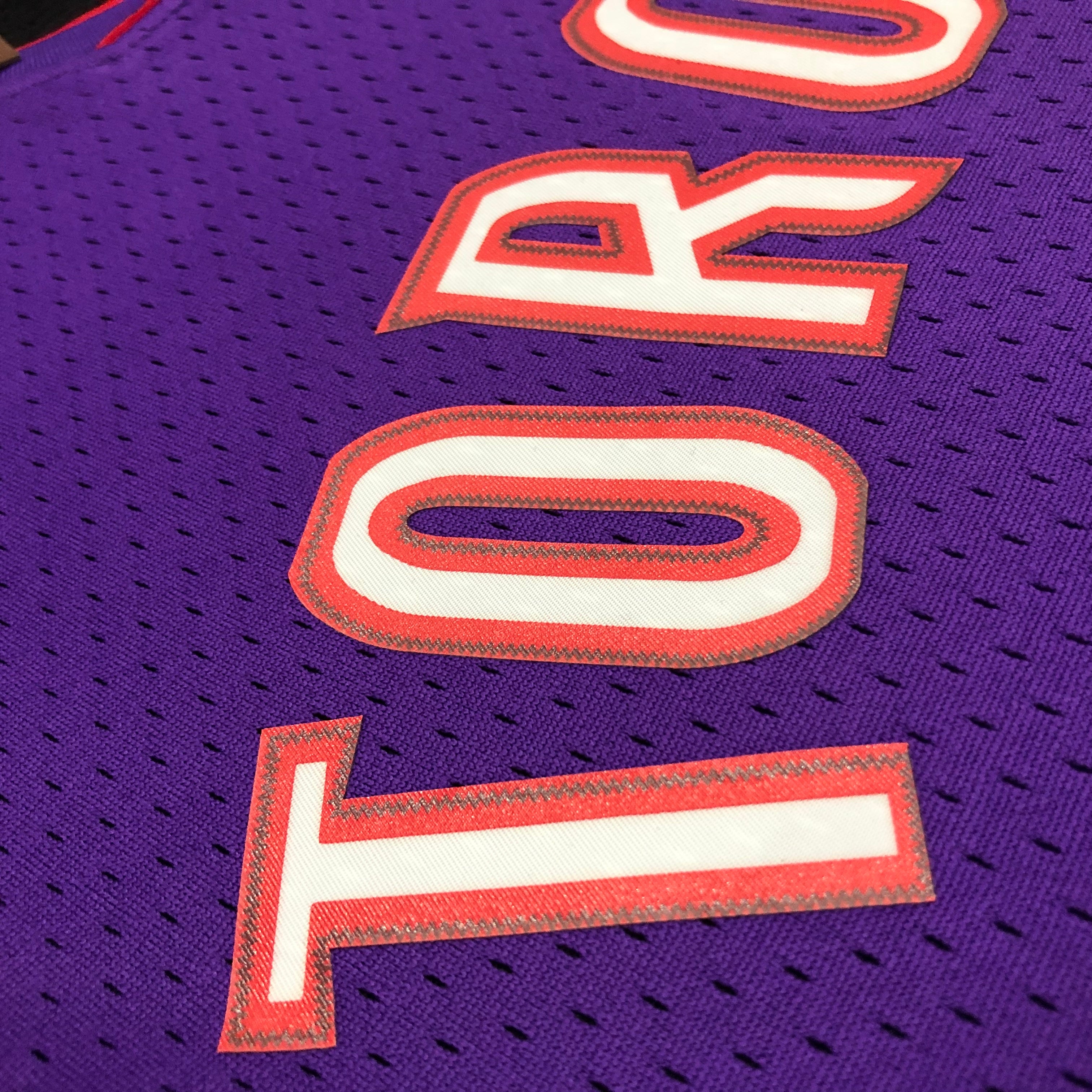 Camisa masculina Toronto Raptors Vince Carter Mitchell & Ness roxa 1999/00 Hardwood Classics Swingman