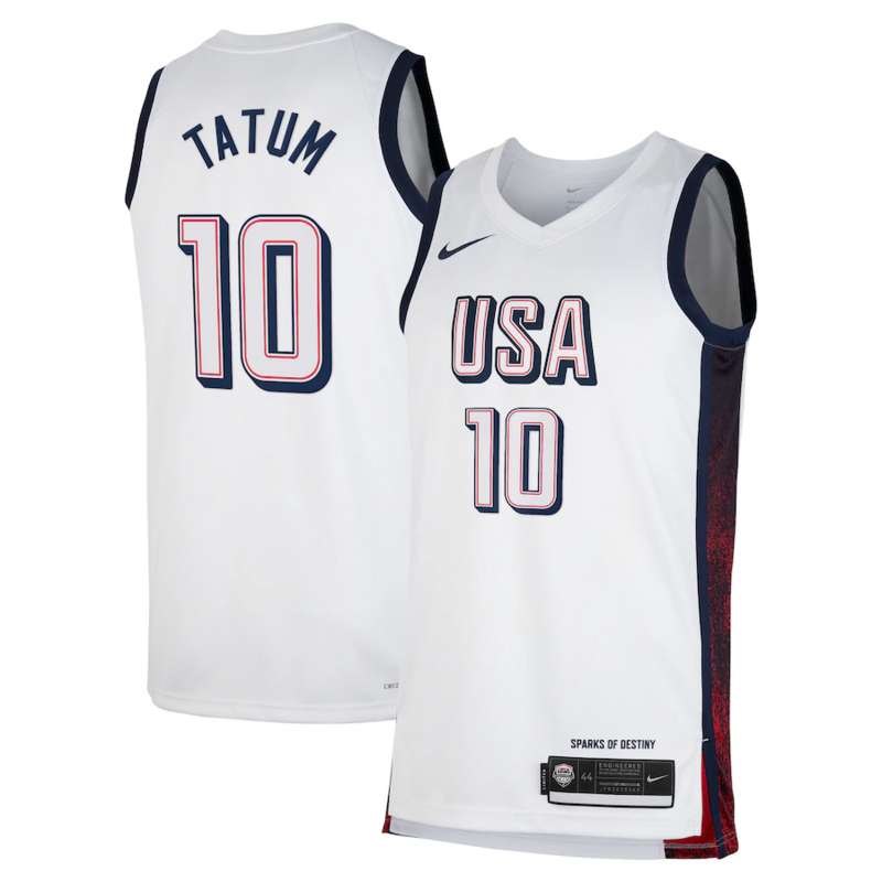 Camisa Regata USA Dream Team 2024 Olimpíadas  White Unissex Jason Tatum #10