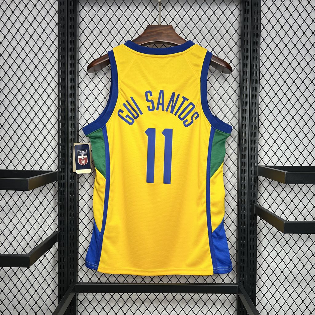 Camisa Regata Seleção Brasil Basquete 2023 Unissex GUI SANTOS #11