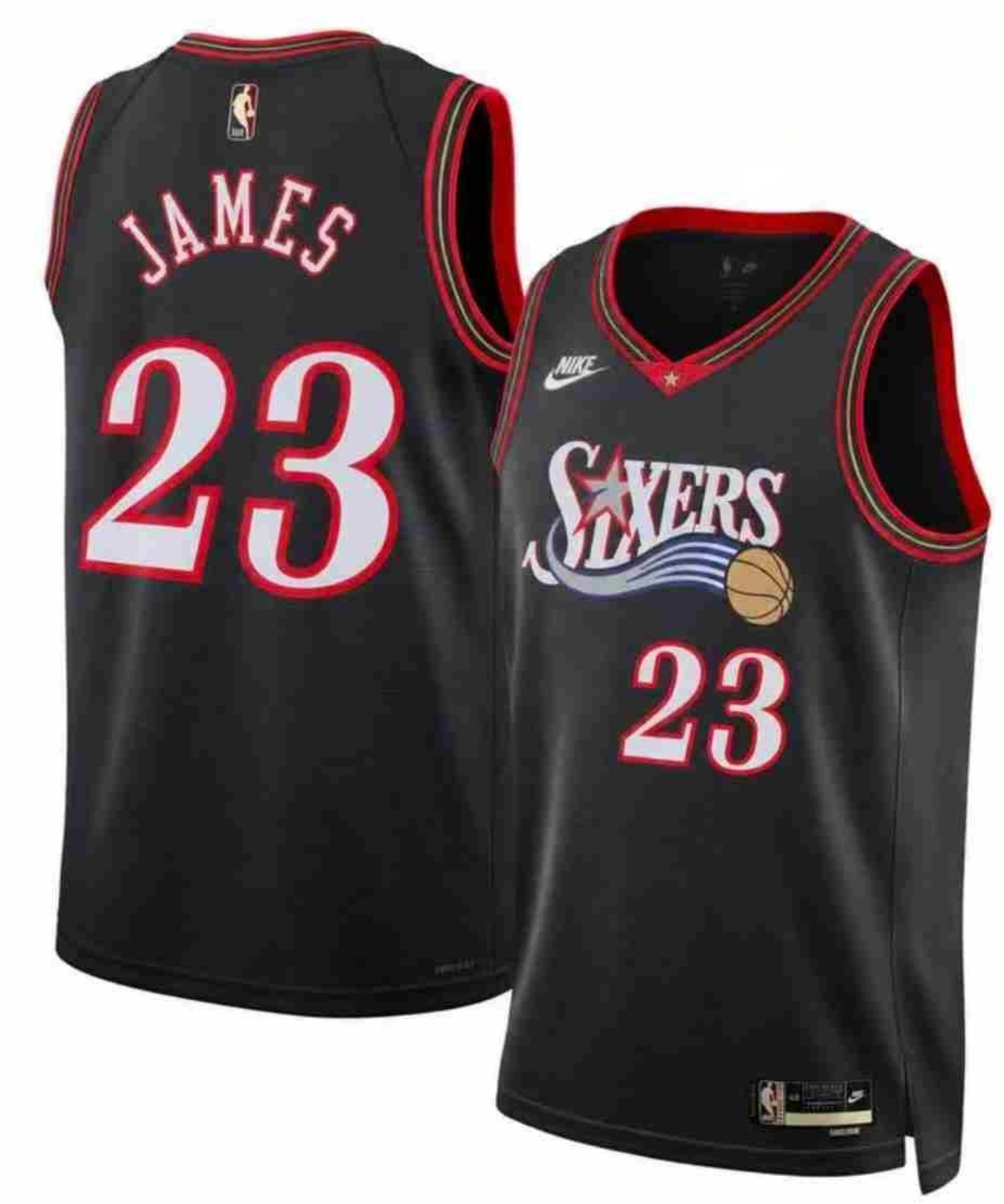 Camisa Regata Unisex Philadelphia 76ers LeBron James Nike Black Swingman Jersey - Classic Edition