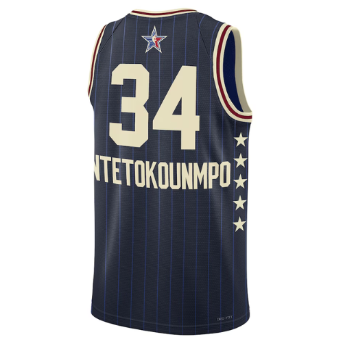 Camisa NBA All-Star Game 2024 Unissex Giannis Antetokounmpo Jordan Brand Navy Swingman
