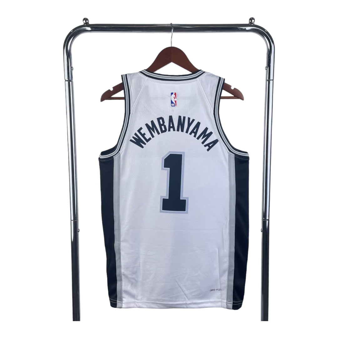 Camisa Regata NBA Unissex  San Antonio Spurs Victor Wembanyama Nike White 2023 NBA Draft First Round Pick Swingman Jersey