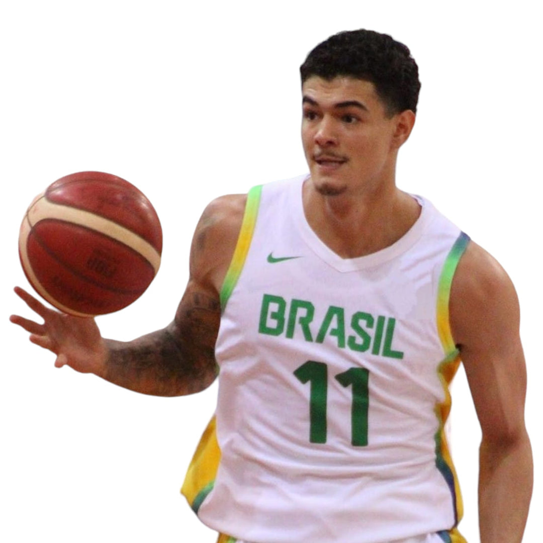 Camisa Swingman Regata Nike Seleção Brasil Basquete 2024 Olimpíadas Unissex GUI SANTOS #11